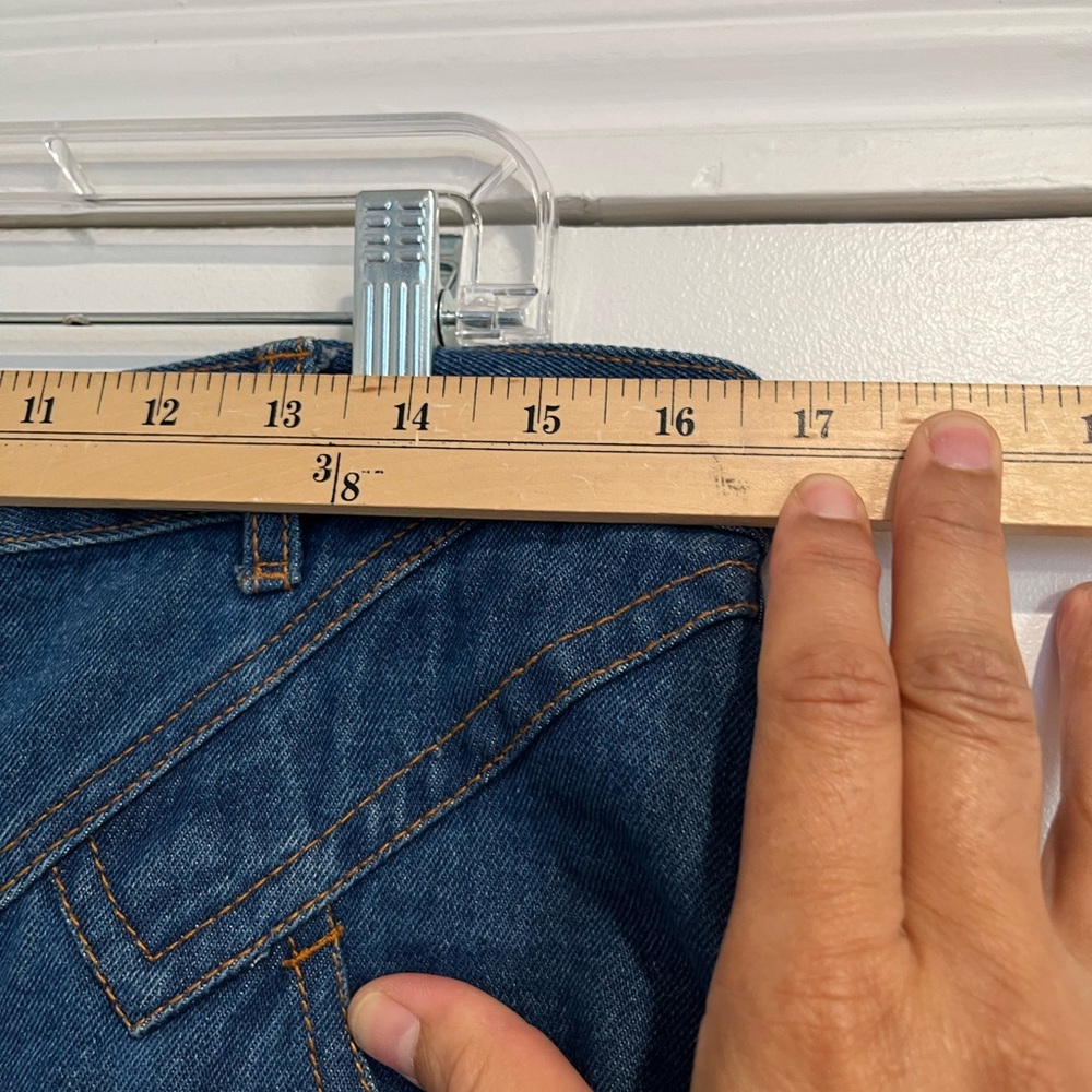 Forenza Vintage 90s Y2K Yoke‎ Front Blue Denim Skirt Sz. M - Picture 4 of 8
